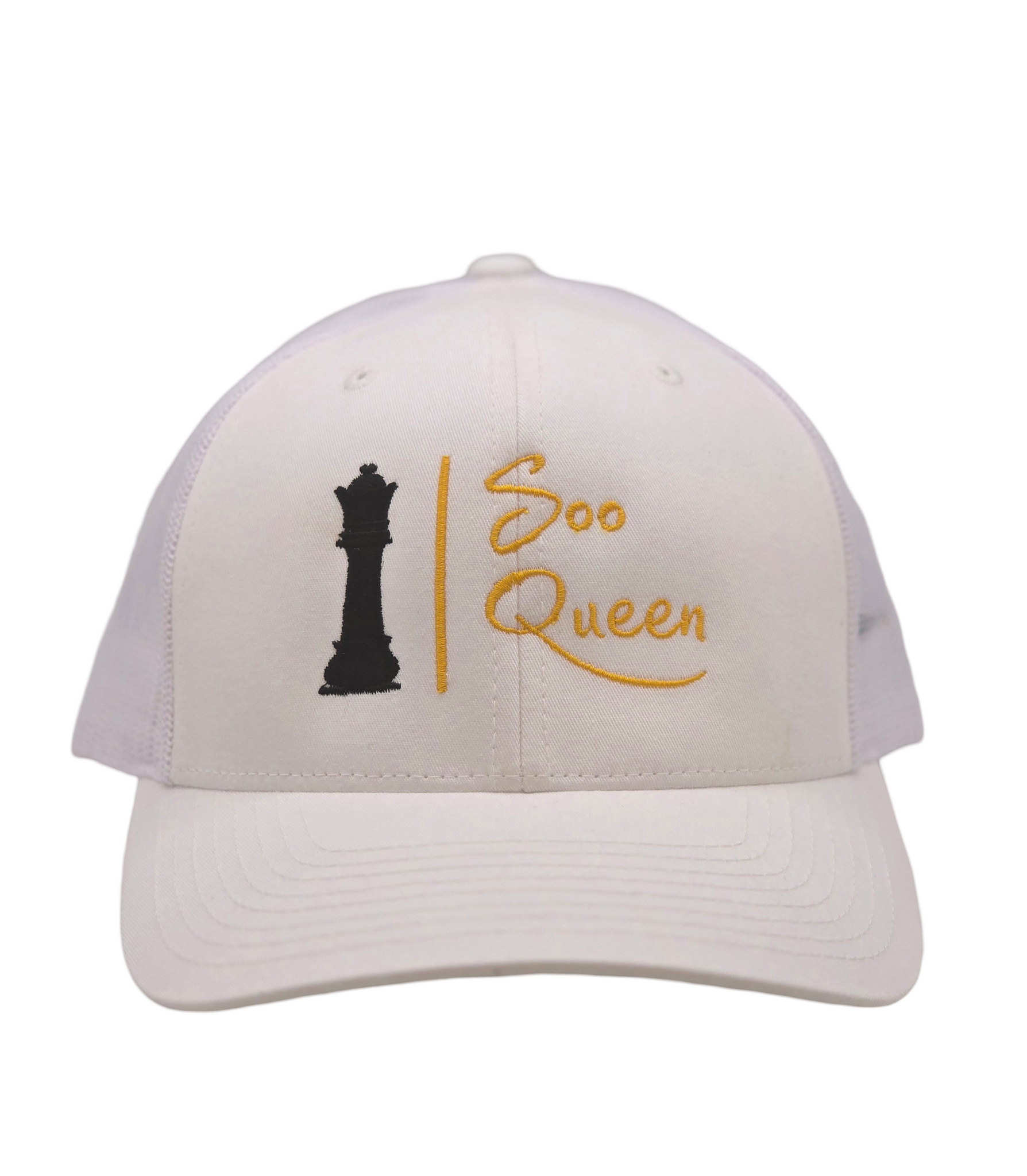 White/Black/Gold Soo Queen Trucker hat