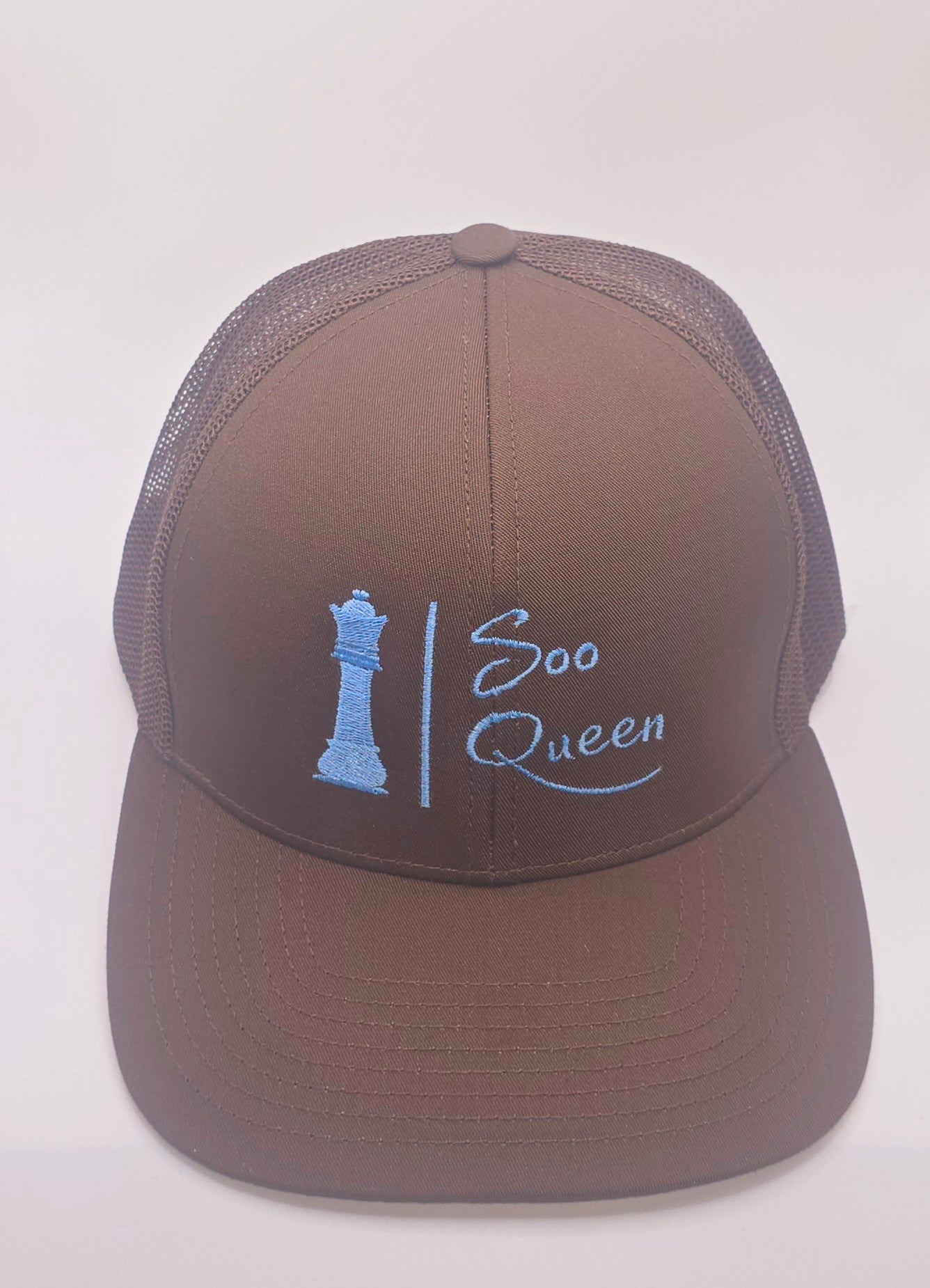 Baby Blue/Brown Soo Queen Trucker hat