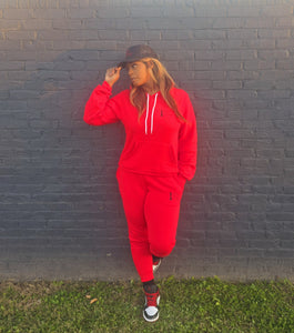 RED/BLACK SOO QUEEN JOGGER SET