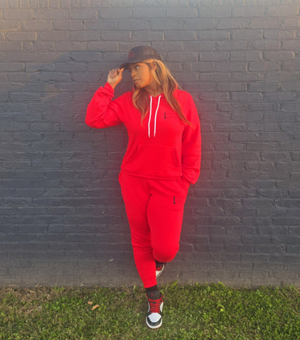 RED/BLACK SOO QUEEN JOGGER SET