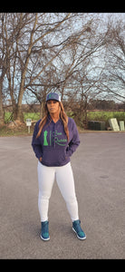 Kelly green/Navy Soo Queen hoodies