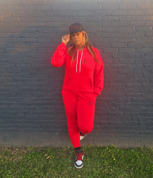 RED/BLACK SOO QUEEN JOGGER SET