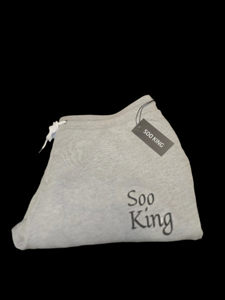 GRAY/BLACK SOO KING EMBROIDERED JOGGER SETS