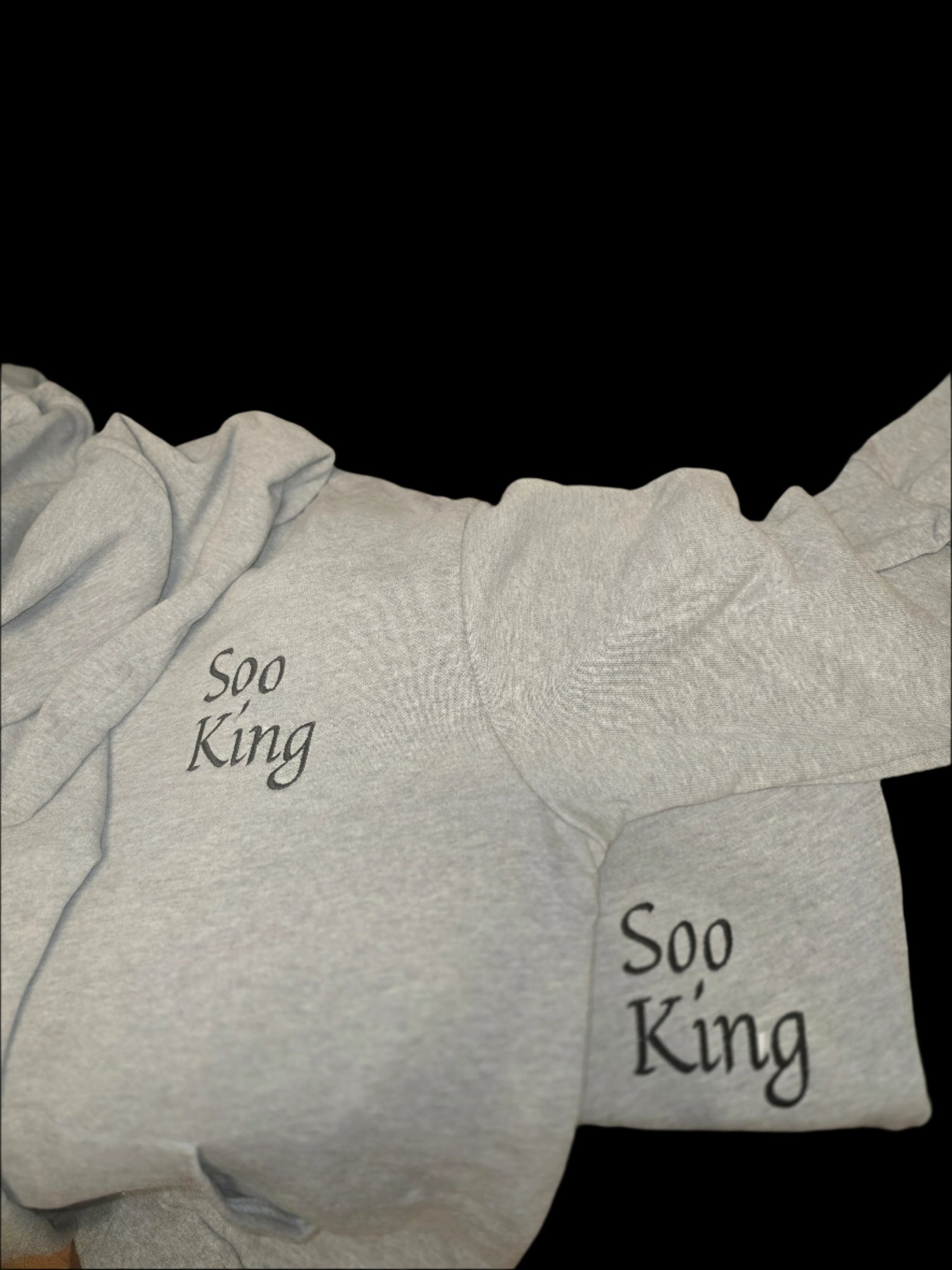 GRAY/BLACK SOO KING EMBROIDERED JOGGER SETS