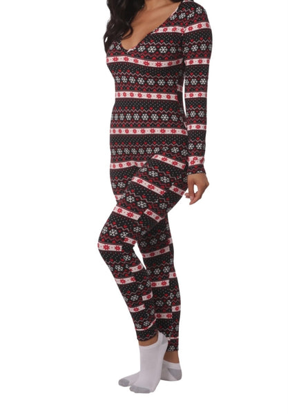 HOLIDAY ONESIE PAJAMAS-BLACK & RED